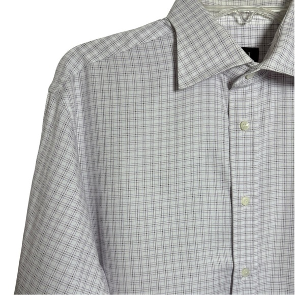 Canali Checkered Button Dress Shirt Size 41 Neck 16 Large Made in Italy Cotton - Picture 2 of 7